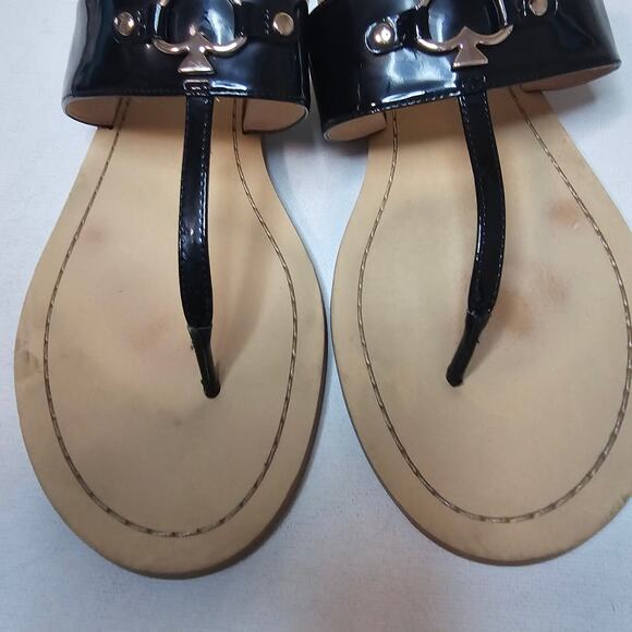 Kate Spade‎ Sz10 Patent Leather Flip-flops CassiaSandleSlippers Summer Designer - Picture 10 of 16